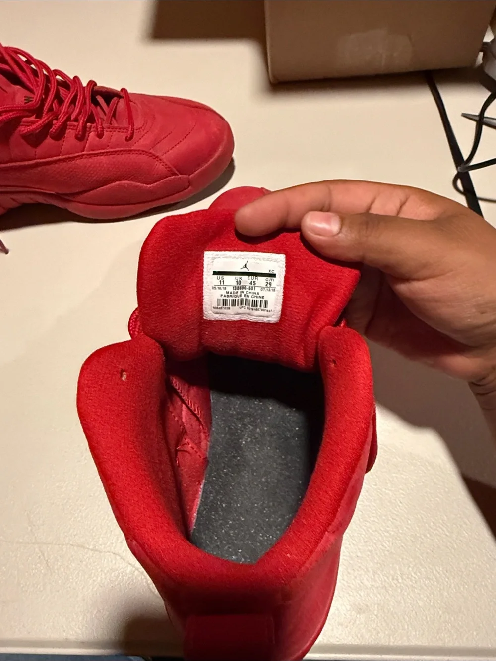 Jordan Men’s All-Red High-Top Sneakers